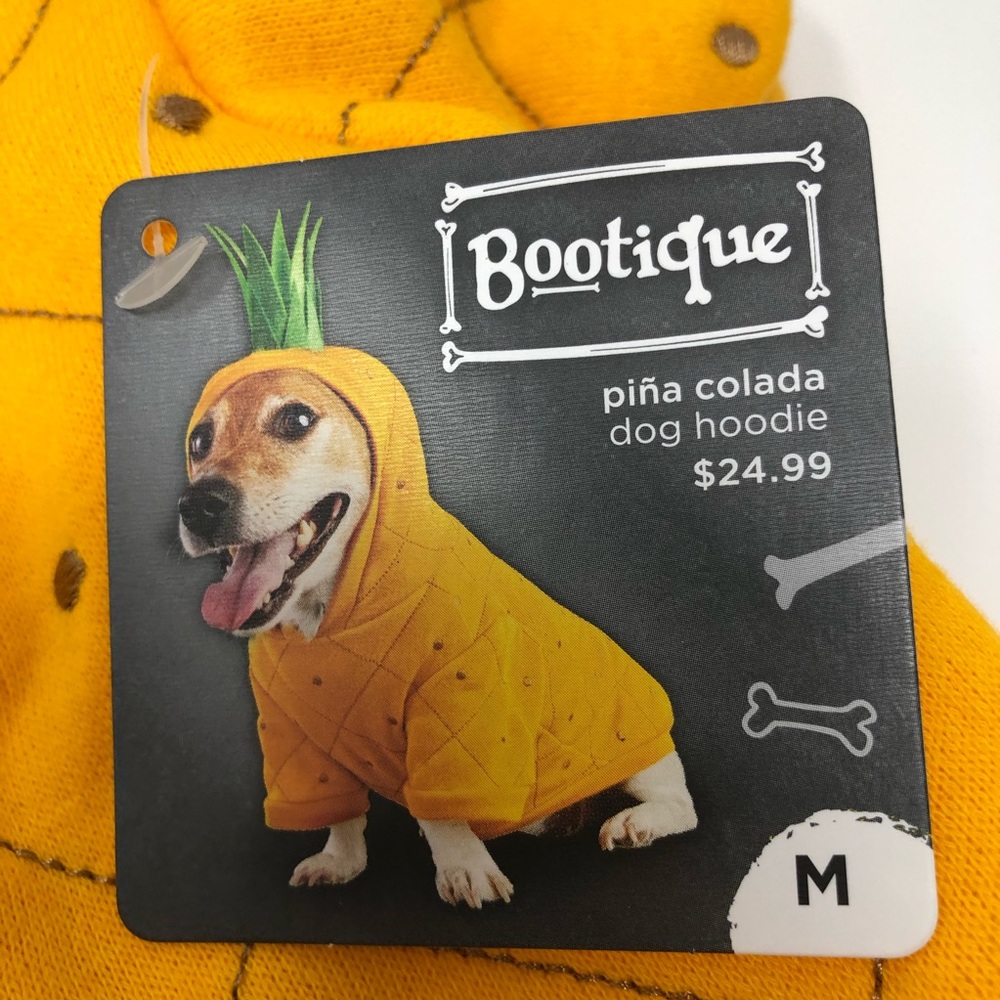Pina Colada Pineapple Dog Hoodie Costume Size M